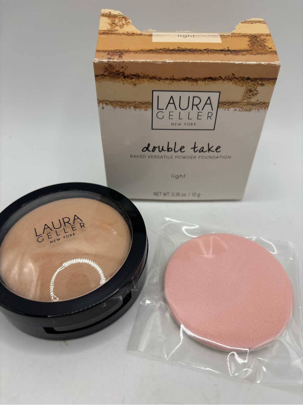 Laura Geller Double Take Baked Foundation Light .35 oz / 10 gram New Open Box